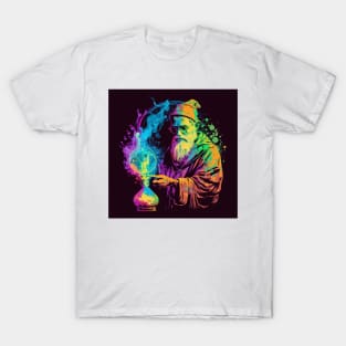 Wizard Casting a Spell Pop Art 4 T-Shirt